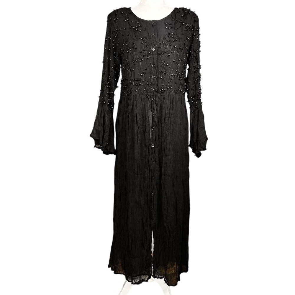 80's Jakelin Maxi Dress S FLAWS Witchy Whimsygoth Goth Fairy Grunge Thrashed - Picture 2 of 16